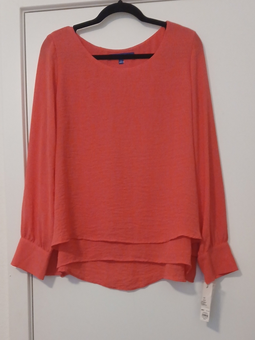 Apt. 9 Coral Layered Long-Sleeve Blouse